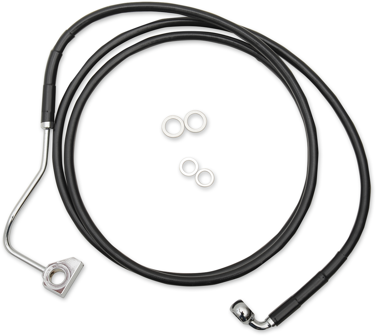 DRAG SPECIALTIES Brake Line - Front - Black - +8" 615220-8BLK