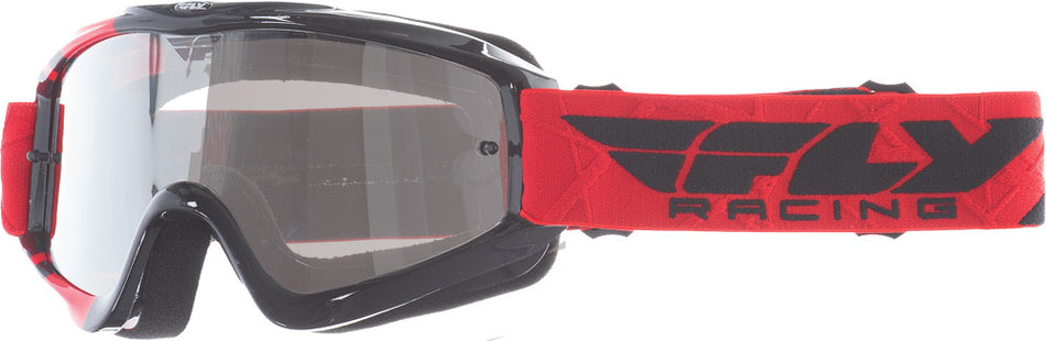 FLY RACING Zone Youth Goggle Red/Black W/ Clear/Flash Chrome Lens 37-3025