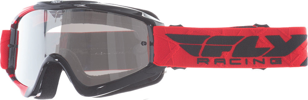 FLY RACING Zone Youth Goggle Red/Black W/ Clear/Flash Chrome Lens 37-3025