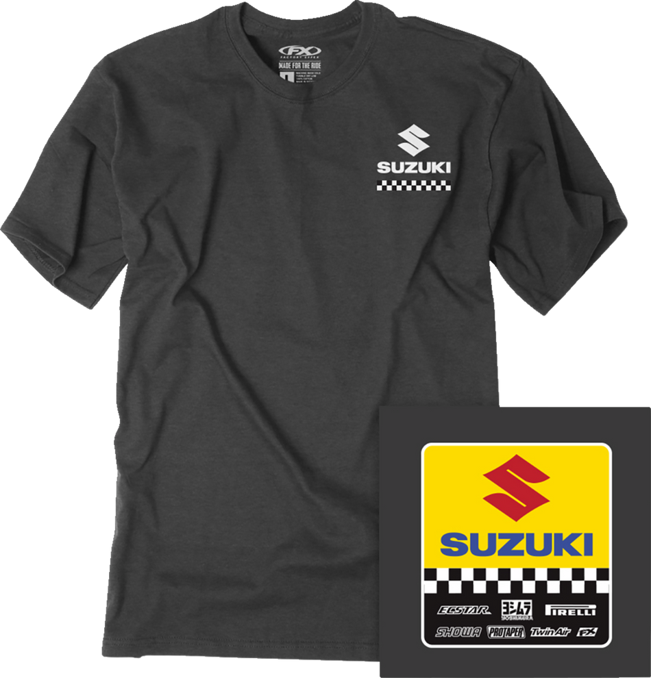 FACTORY EFFEX Suzuki Starting Line T-Shirt - Heather Charcoal - Medium 27-87402