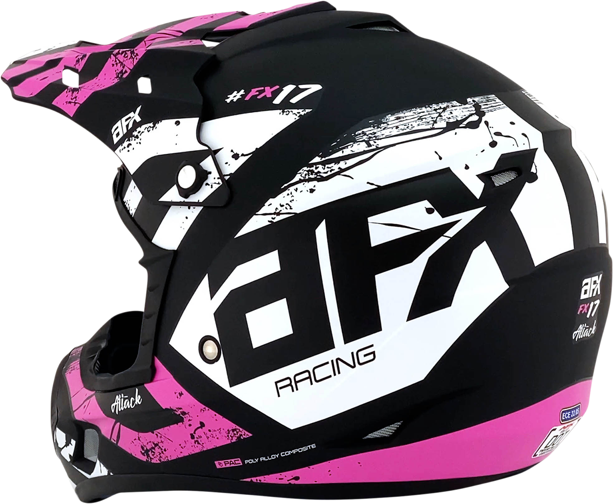 AFX FX-17 Helmet - Attack - Matte Black/Fuchsia - XS 0110-7166