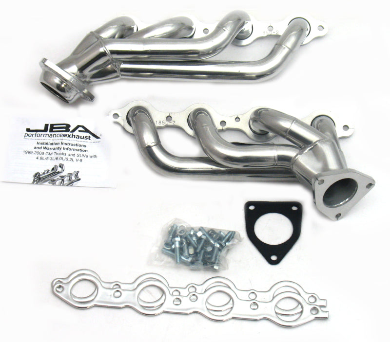 JBA 02-13 GM Truck 4.8L/5.3L LS Silver Ctd Cat4Ward Header 1850S-2JS