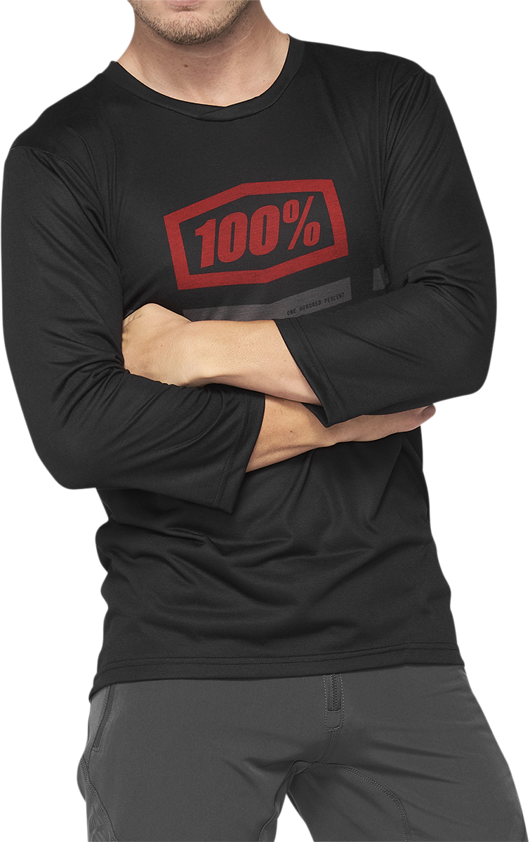 100% Airmatic 3/4 Sleeve Jersey - Black/Red - XL 40018-00008