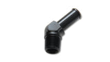 Vibrant 3/8 NPT to 1/2in Barb Straight Fitting 45 Deg Adapter - Aluminum 11222