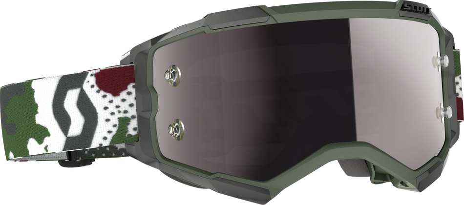 SCOTT Fury Goggle Dark Green/White Camo W/Silver Chrome Works 2728287081269-OLD