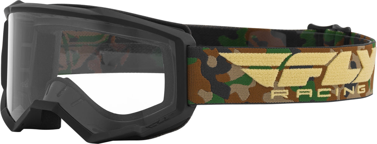 FLY RACING Focus Goggle Camo W/Clear Lens FLA-044