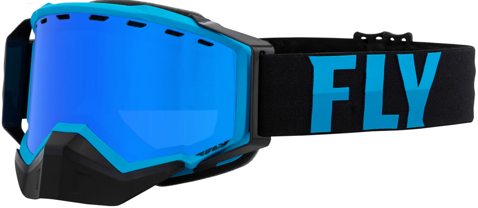 FLY RACING Zone Snow Goggle Blue/Black W/ Sky Blue Mirror/Blue Lens FLB-049