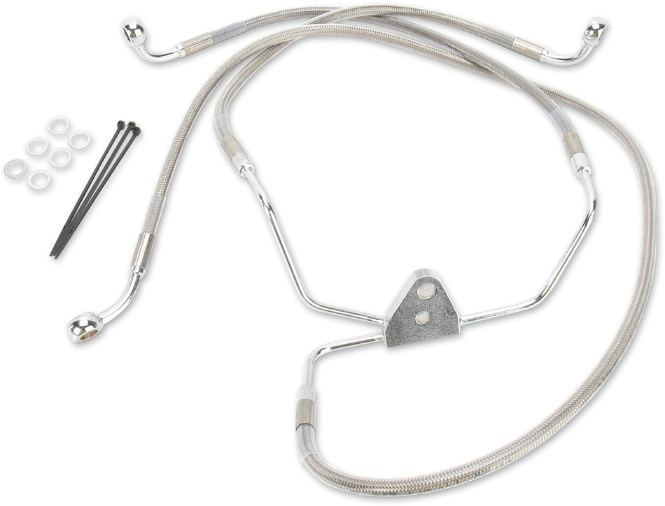 DRAG SPECIALTIES Brake Line - Front - +10" - Touring - Stainless Steel 660411-10