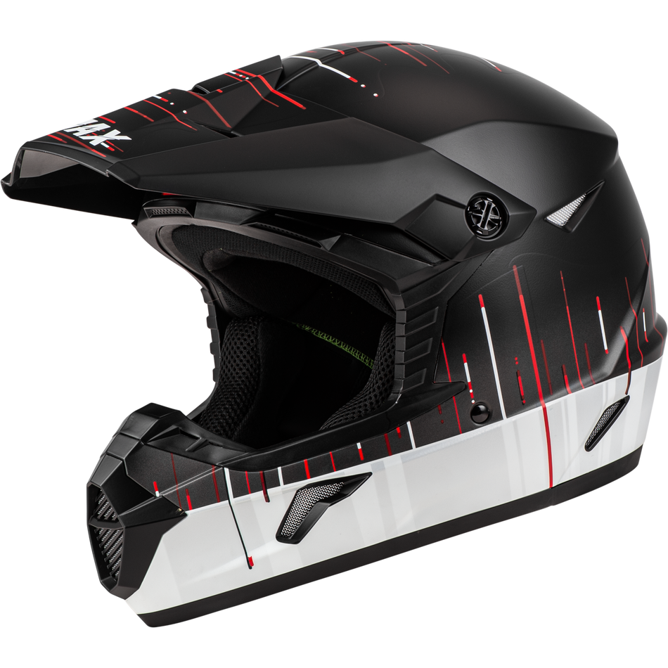 GMAX Youth Mx-46y Frequency Offroad Helmet Matte Black/White Ym D3465841
