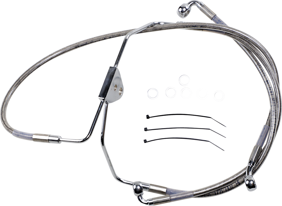 DRAG SPECIALTIES Brake Line - Front - +2" - Touring - Stainless Steel 620085-2