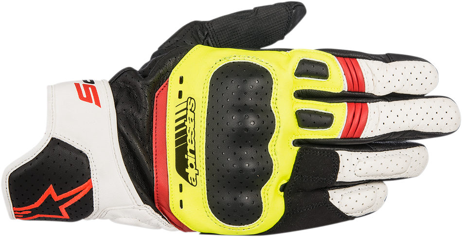 ALPINESTARS SP-5 Gloves - Black/Fluo Yellow/White/Fluo Red - Medium 3558517-1503-M