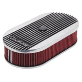 Edelbrock Air Cleaner Elite II Oval Single 4-Bbl Carb 2 5In Red Element Polished 4273