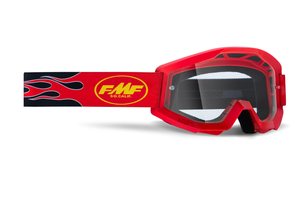 FMF VISION Powercore Youth Goggle Flame Red Clear Lens F-50054-00004