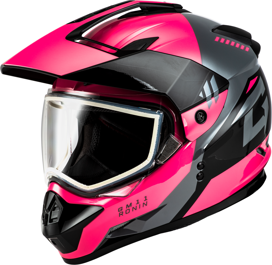 GMAX Gm-11 Ronin Helmet Black/Grey/Pink Md A11151265
