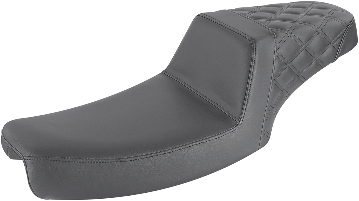 SADDLEMEN Step-Up Seat - Rear Lattice Stitch - Black - FXD 891-04-173