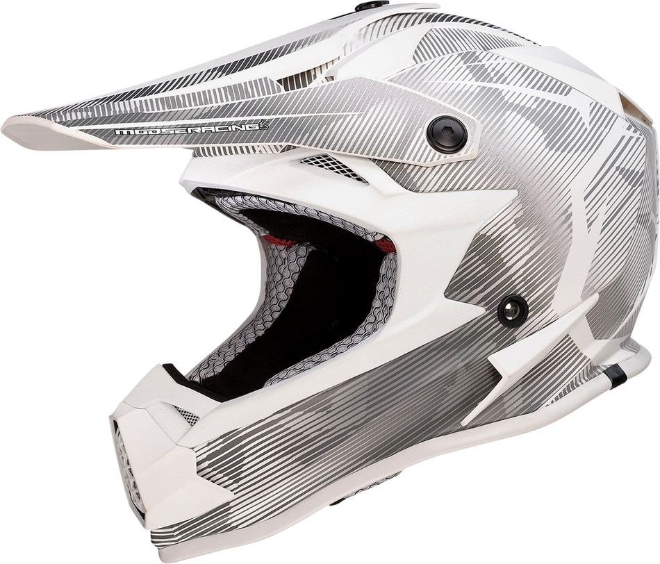 MOOSE RACING Youth F.I. Helmet - Agroid Camo - MIPS® - Gray/White - Large 0111-1531