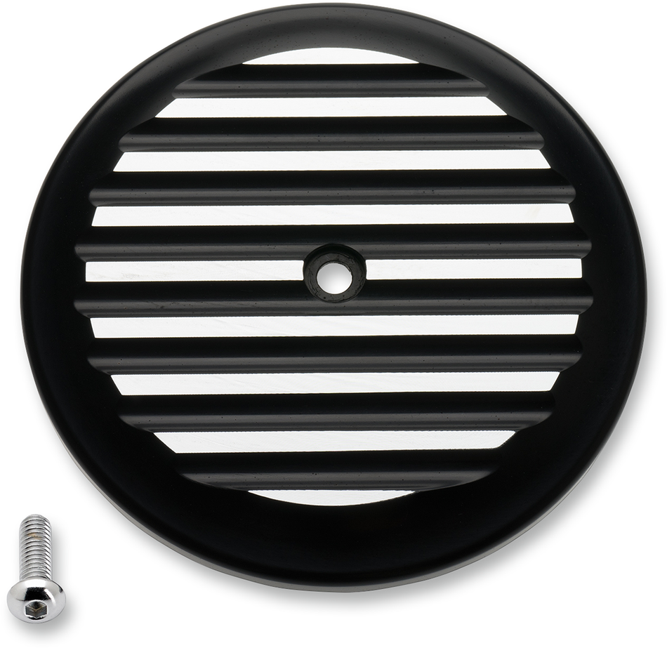 JOKER MACHINE Finned Air Cleaner Cover - Black/Silver 02-220-2