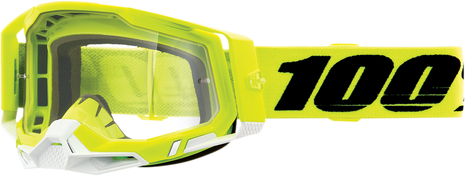 100% Racecraft 2 Goggles - Fluo Yellow - Clear 50009-00004