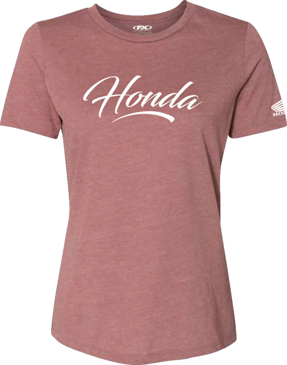 FACTORY EFFEX Women's Honda Script T-Shirt - Heather Mauve - Small 27-87340