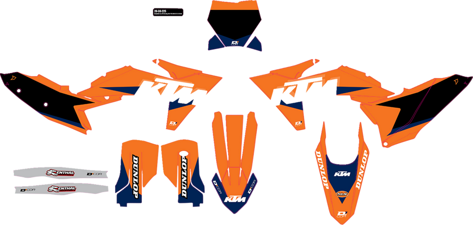 Kit gráfico D'COR VISUALS - Negro - KTM Racing 20-30-225 