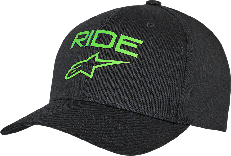 ALPINESTARS Ride Transfer Hat - Black/Green - Small/Medium 1211810101060SM