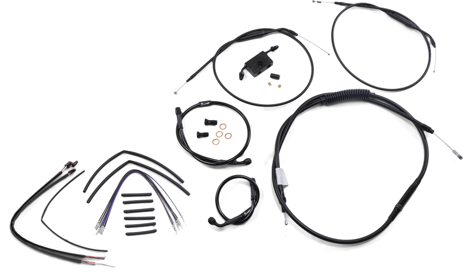 BURLY BRAND Handlebar Cable and Brake Line Kit - Extended - Sportsters - 12" T-Bar Handlebars - ABS B30-1266