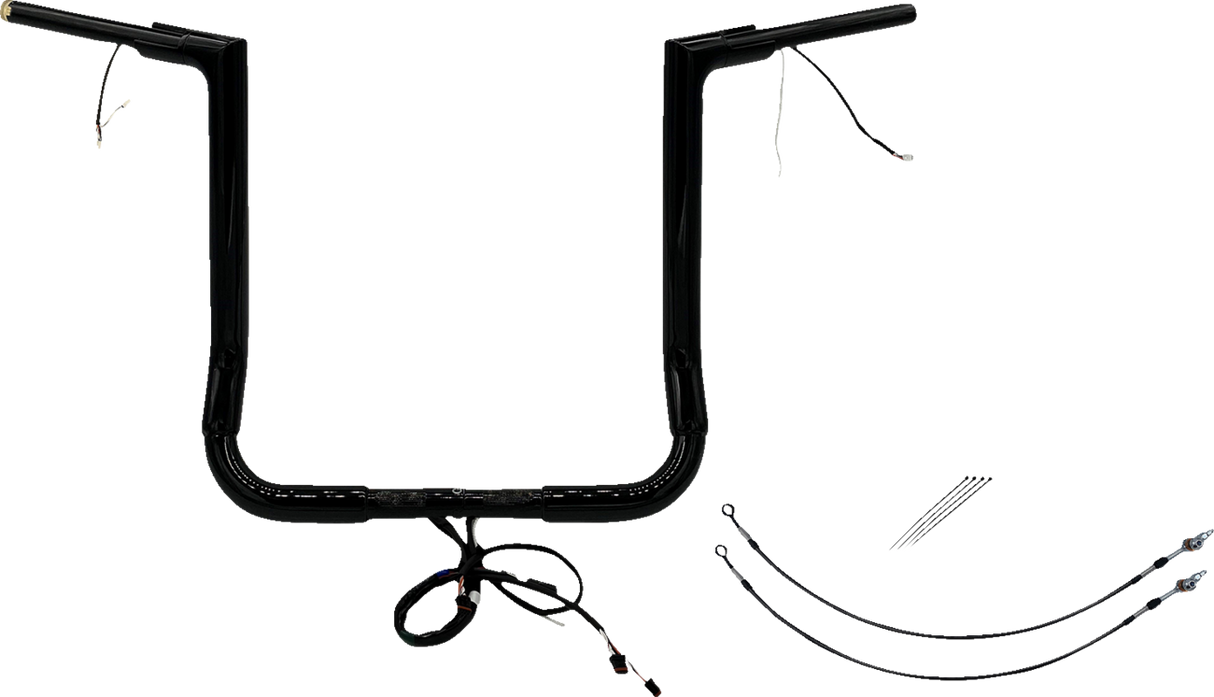 FAT BAGGERS INC. Handlebar Kit - Flat Top - 16" - Black 601216-B