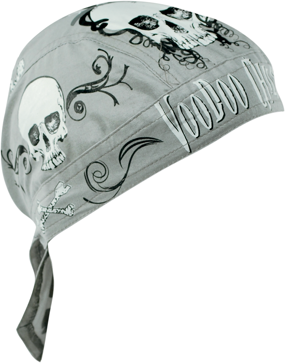 ZAN HEADGEAR Flydanna Head Wrap - Voodoo Child - Gray Z668