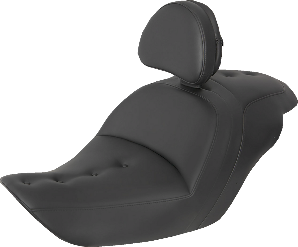 SADDLEMEN Roadsofa Pillow Top Seat - With Backrest - Black H23-20-181BR