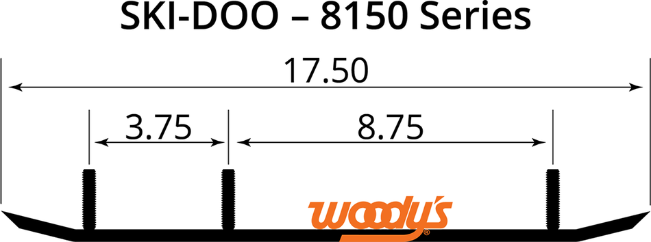 WOODY'S Top-Stock Hard Surface Bar - 4" - 60 HSD-8150