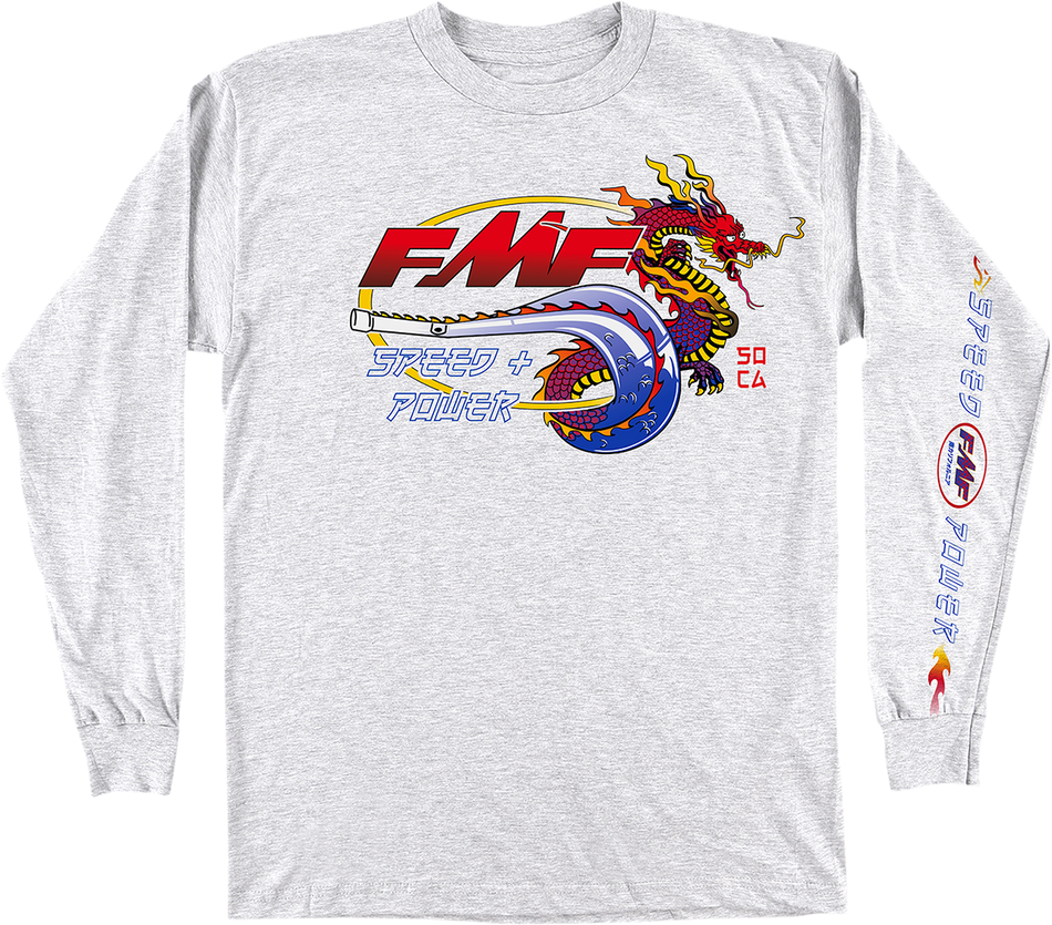 FMF Fire Starter Long-Sleeve T-Shirt - Heather Gray - Medium FA21119901HGMD 3030-21333