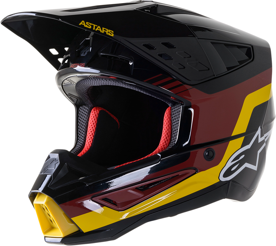 ALPINESTARS SM5 Helmet - Venture - Black/Bordeaux/Yellow/Glossy - Small 8305122-1358-SM