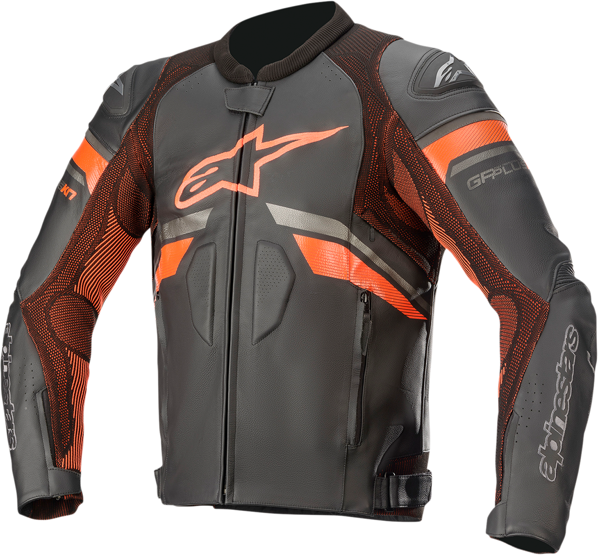 ALPINESTARS GP Plus R v3 Rideknit® Lederjacke - Schwarz/Rot Fluo - US 44 / EU 54 3100321-1030-54