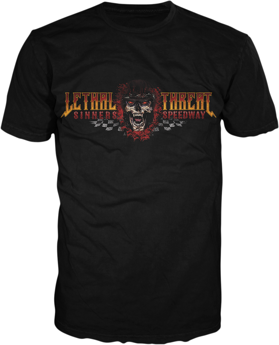LETHAL THREAT Sinner's Speedway T-Shirt - Black - 2XL LT20883XXL