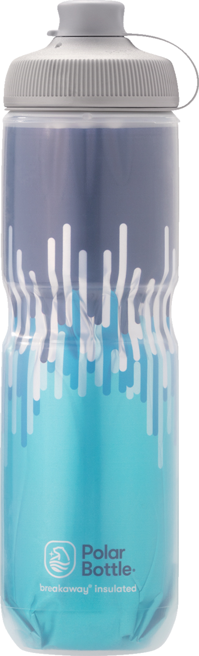 POLAR BOTTLE Breakaway Muck Insulated Bottle- Zipper - Slate Blue/Turquoise - 24 oz. INB24OZ08MG