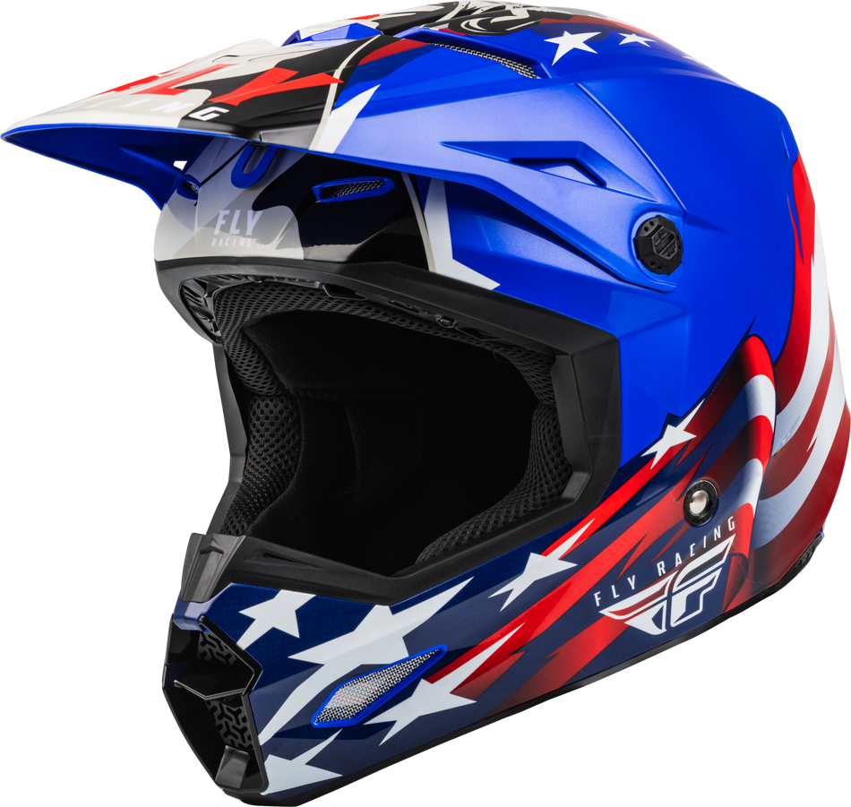 FLY RACING Youth Kinetic Patriot Helmet Red/White/Blue Yl F73-8645YL
