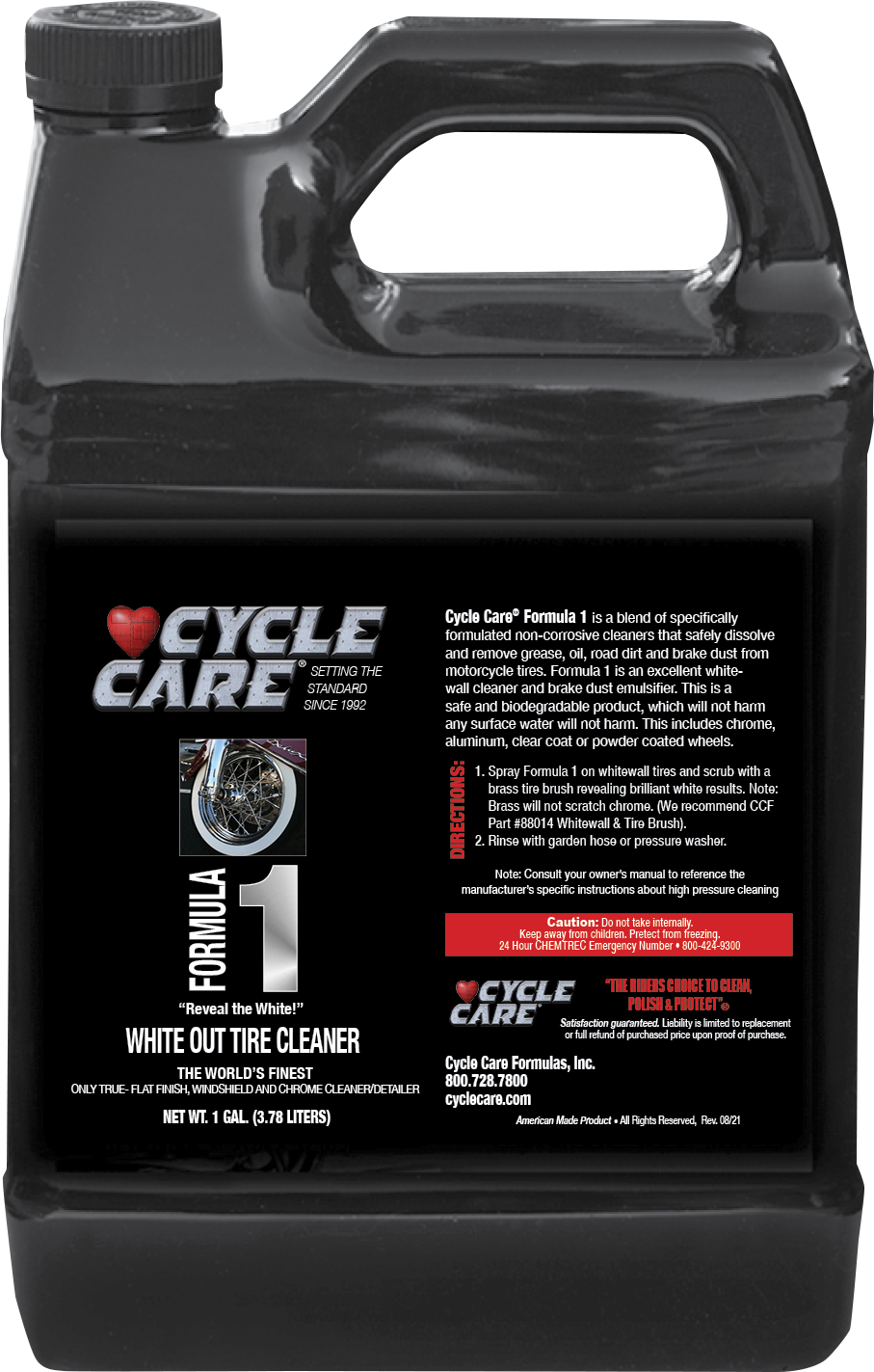 CYCLE CARE FORMULAS Formula 1 Wheel & Tire Cleaner - 1 U.S. gal. 1128