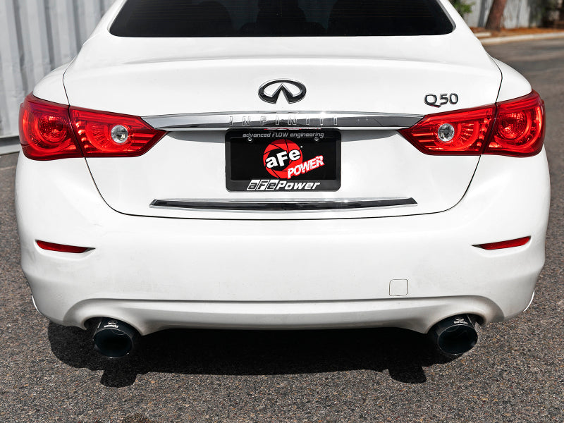 aFe Takeda 2.5in 304 SS Cat-Back Exhaust System w/ Black Tips 16-18 Infiniti Q50 V6-3.0L (tt) 49-36132NM-B