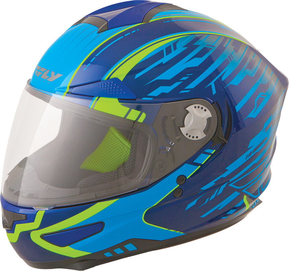 FLY RACING Luxx Shock Helmet Blue/Navy/Hi-Vis Sm F73-8313S TC-2