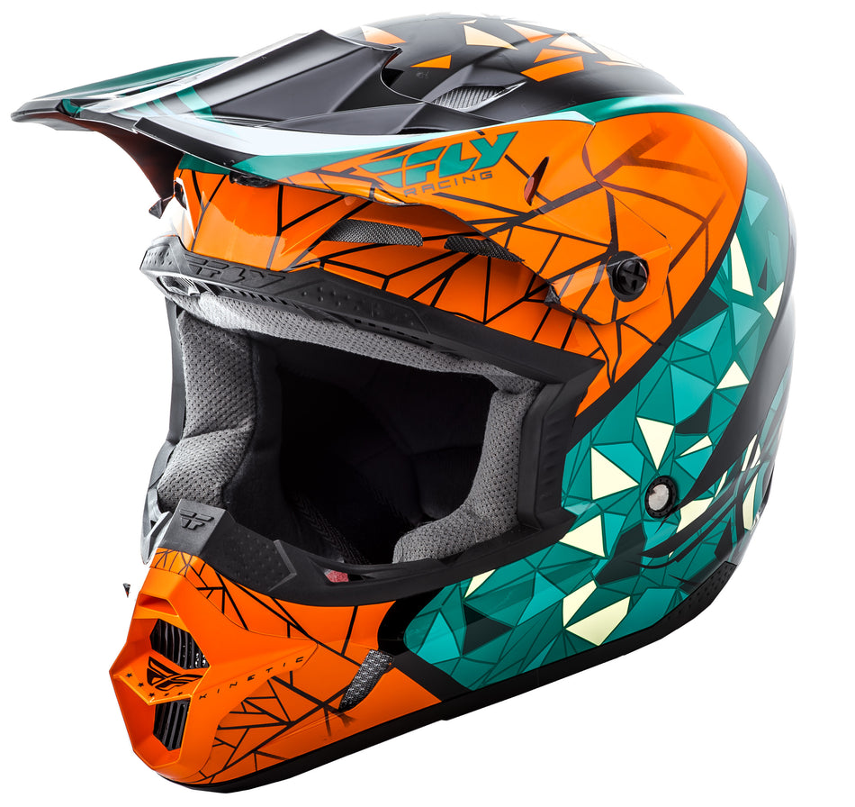 FLY RACING Kinetic Crux Helmet Teal/Orange/Black 2x 73-33882X