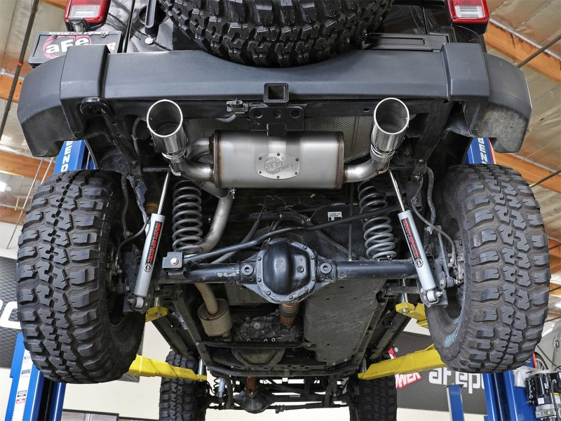 aFe Rebel Series 2.5in 409 SS Axle-Back Exhaust w/Polished Tips 07+ Jeep Wrangler (JK) V6 3.6L/3.8L 49-48061-P