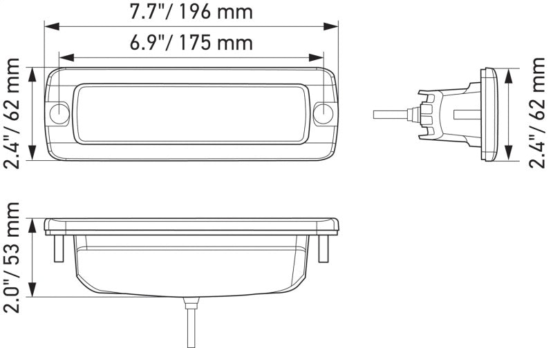 Hella Universal Black Magic 6 L.E.D. Flush Mount Mini Light Bar - Flood Beam LA358176221