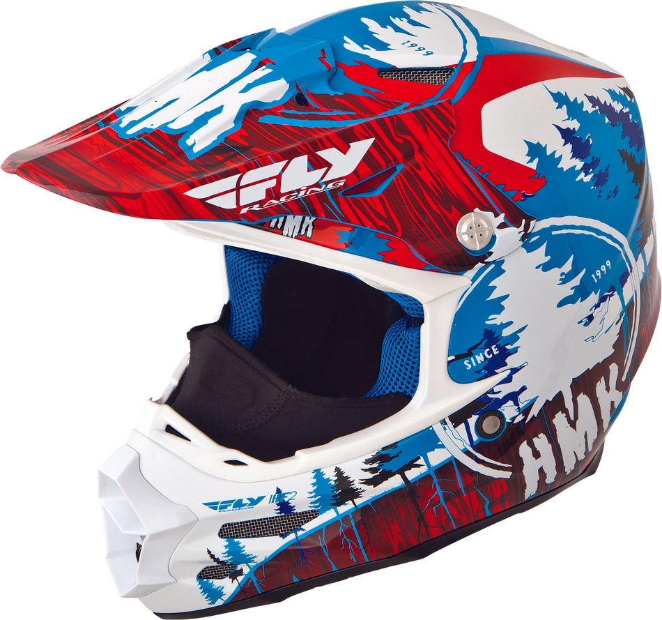 FLY RACING F2 Carbon Hmk Pro Stamp Helmet Red/Blue 2x 73-49222X