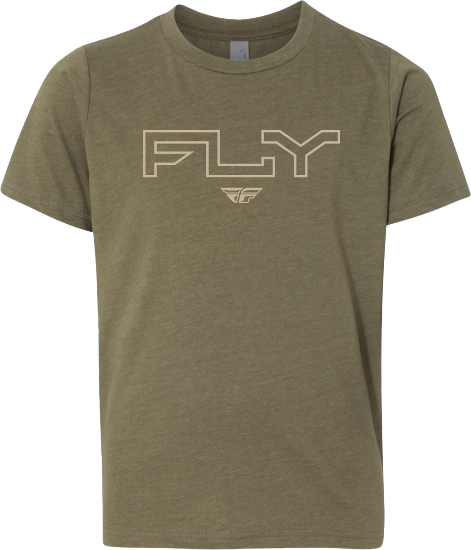 FLY RACING Youth Fly Edge Tee Military Green Ym 354-0312YM