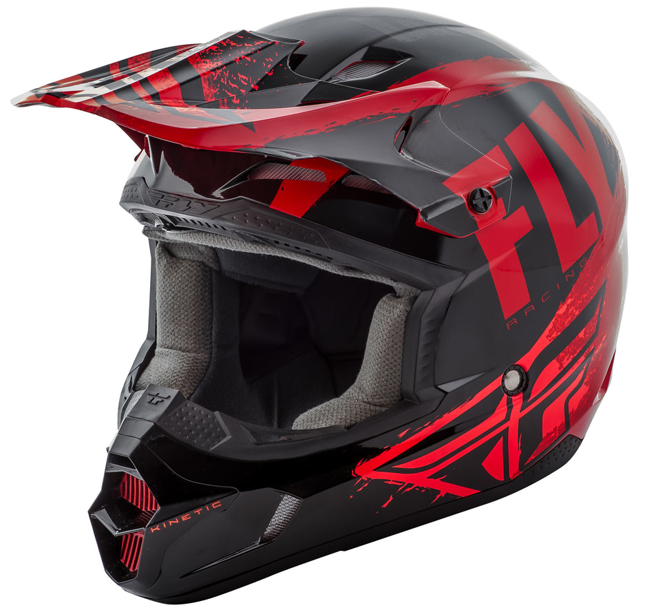 FLY RACING Kinetic Burnish Helmet Black/Red/Orange Ys 73-3392-1-YS