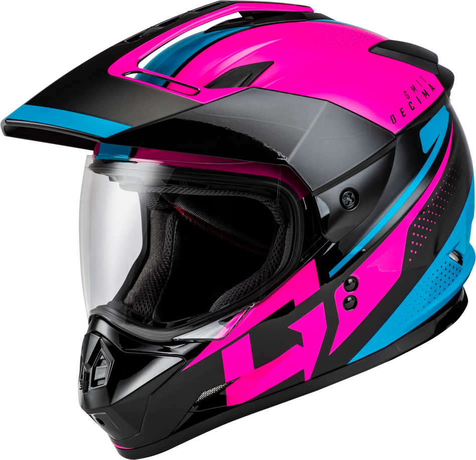 GMAX Gm-11 Decima Helmet Black/Pink/Blue 2x A11161238