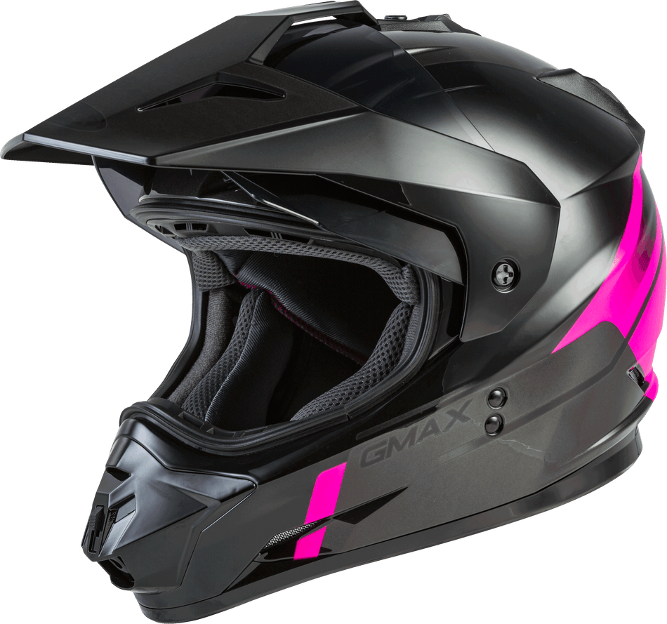 GMAX Gm-11 Dual-Sport Scud Helmet Black/Pink/Grey Xl G1113407