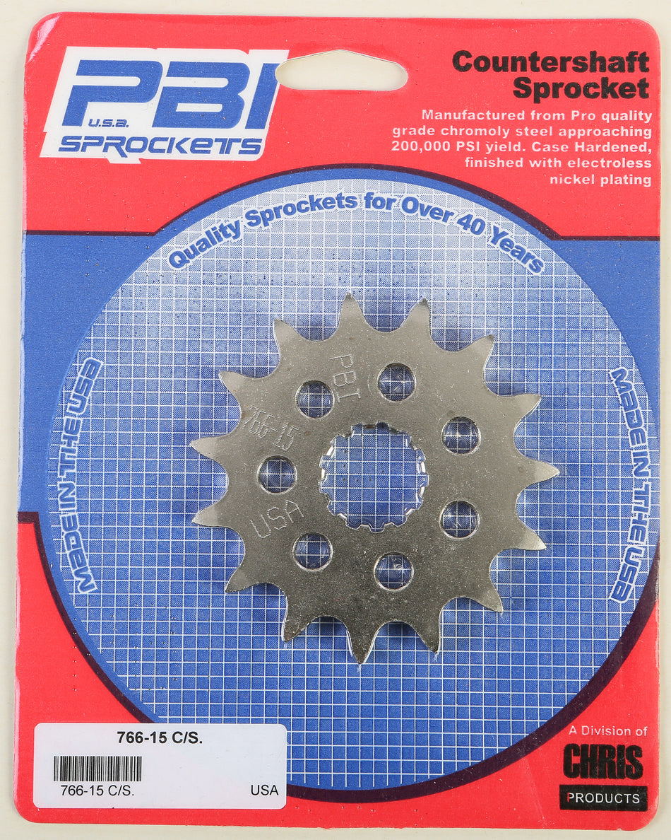 PBIFront Cs Sprocket Steel 15t-525 Kaw/Suz/Tri/Yam766-15