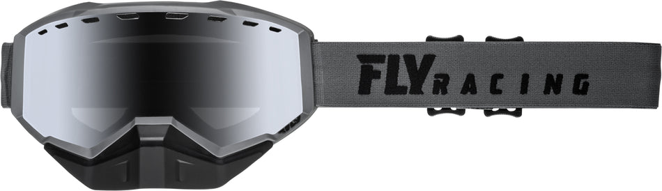 FLY RACING Focus Snow Goggle Grey W/Silver Mirror Smoke Lens FLB-003