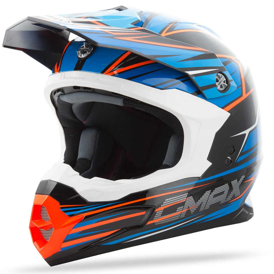 GMAX Mx-86 Off-Road Raz Helmet Black/Blue/Hi-Vis Orange 2x G3861218 TC-2